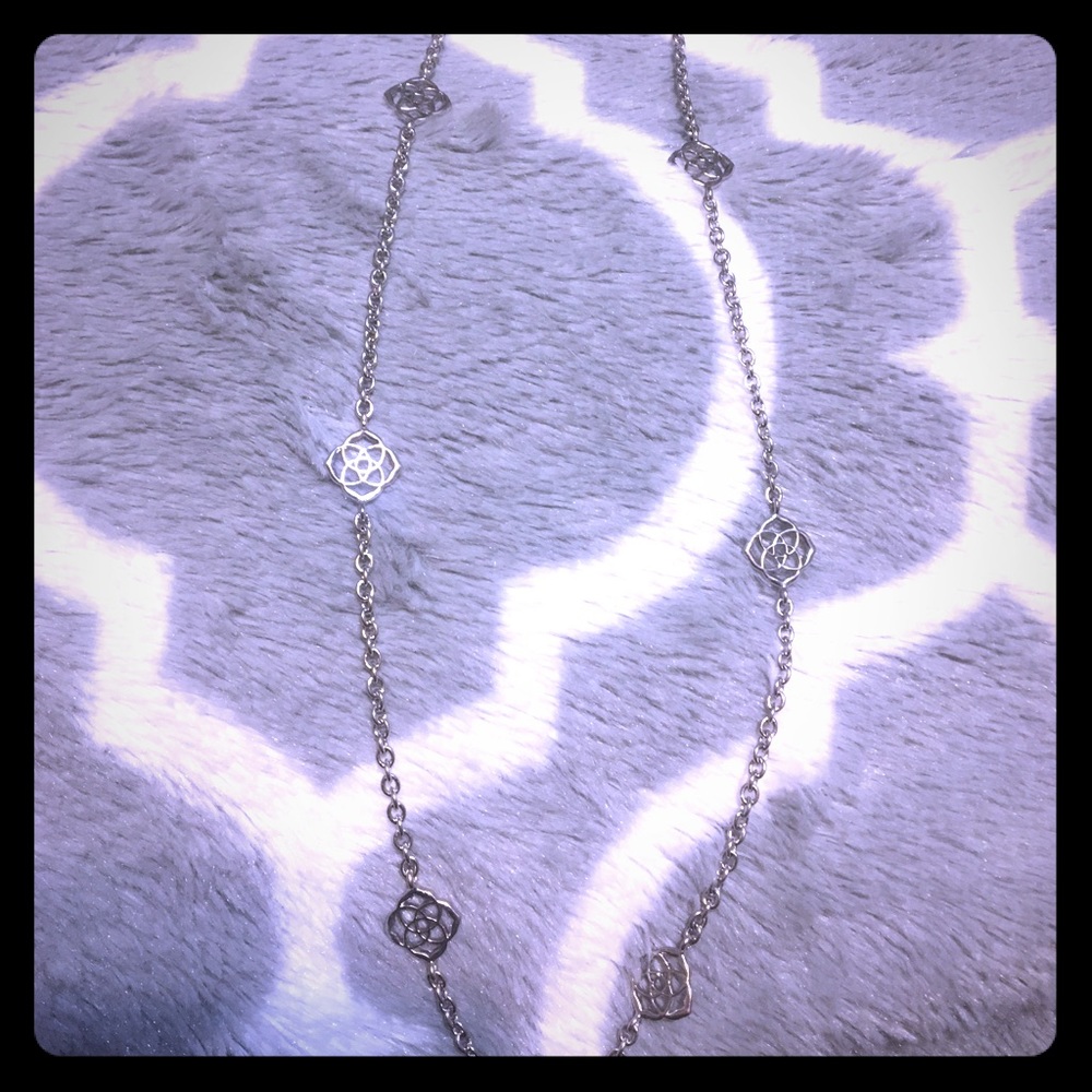 Silver Kendra Scott long logo necklace